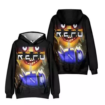 Мужские и женские толстовки с капюшоном в уличном стиле Harajuku Casual REPO Game Printed Hooded Pullover Sweatshirts XS