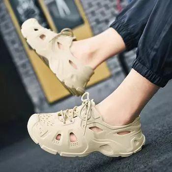 Мужские и женские туфли Hole Garden Shoes, дизайнерские пляжные толстые туфли-брюки, сандалии унисекс, нескользящие тапочки на шнуровке, летние сандалии Hole 36
