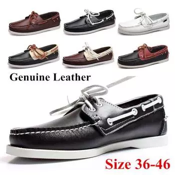 Мужские и женские туфли-лодочки из натуральной кожи, классические туфли-лодочки, большие размеры 36-46, фирменные туфли на плоской подошве 2022A043 36