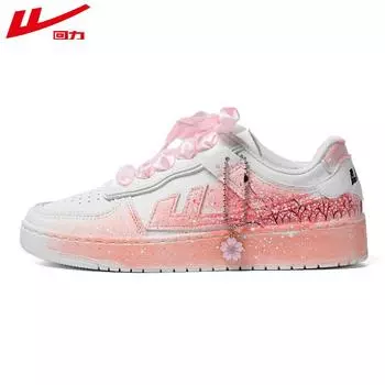 Мужские и женские туфли Warrior Pull Back Graffiti White, универсальные туфли Peach Blossom с толстой подошвой 35