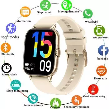 Мужские и женские умные часы Фитнес-часы Bluetooth Hd Звонки Монитор сна Умные часы Поддержка Siri Dial Девочки Дети Золотые часы with original box