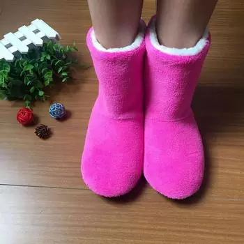 Мужские и женские утолщенные теплые напольные ботинки, противоскользящая домашняя хлопковая обувь 38