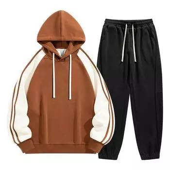 Мужские и женские весенне-осенние спортивные костюмы с красивой толстовкой + спортивные штаны, комплект из двух предметов M белый