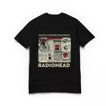 Мужские и женские винтажные футболки Radiohead, хлопковые повседневные шорты, фирменные футболки с большим принтом, мужская одежда S