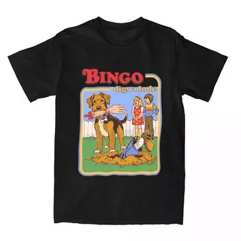 Мужские и женские винтажные футболки с ужасами и темным искусством Bingo Digs A Hole, потрясающая одежда из 100% хлопка в стиле 80-х годов, юмористическая футболка S