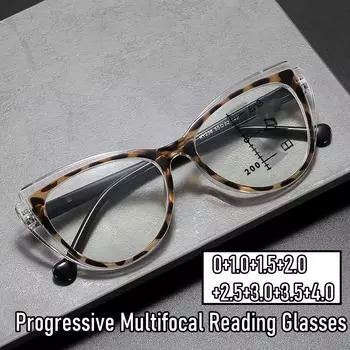 Мужские и женские винтажные мультифокальные очки для чтения унисекс с высокой четкостью прогрессивные очки стильные очки для лечения пресбиопии кошачий глаз 0