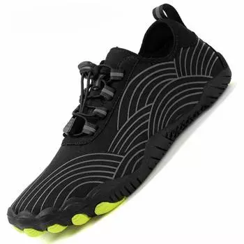Мужские и женские водные туфли быстросохнущие босиком для плавания дайвинга серфинга водные виды спорта бассейн пляж минималистичные бега по пересеченной местности повседневные кроссовки 36 чёрный