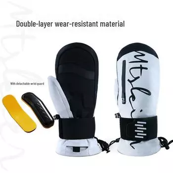 «Мужские и женские водонепроницаемые перчатки для лыж с сенсорным экраном»: Амортизирующие, морозостойкие, со встроенной защитой запястья для снежного сезона. S