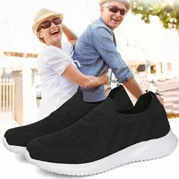 Мужские и женские высокоэластичные тканые носки, повседневная спортивная обувь для пожилых людей, прогулочная обувь 35 фиолетовый