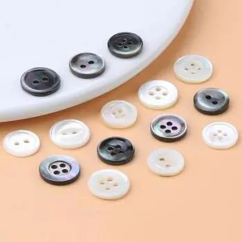 Мужские и женские высококачественные черно-белые пуговицы для рубашек – круглый аксессуар для кардигана
