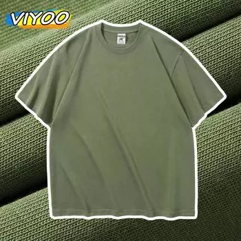 Мужские и женские высококачественные однотонные хлопковые футболки большого размера Y2K Коричневые синие y2k с короткими рукавами Топы Блузка Футболка Летняя одежда для пар M белый
