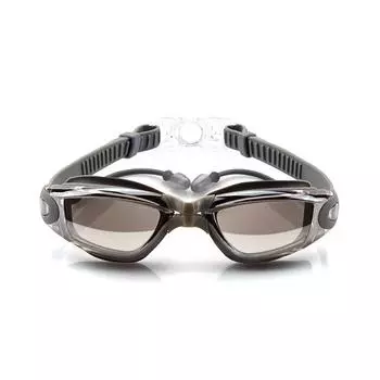 Мужские и женские взрослые противозапотевающие очки для плавания в большой оправе с берушами a чёрный