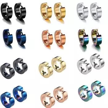 Мужские и женские зажимы для ушей из нержавеющей стали без отверстий для ушей 4*9 плоские полированные серьги Простые поддельные серьги зажимы для ушей, пряжки для ушей 3*9