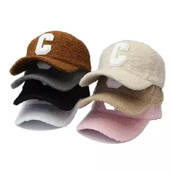 Мужские и женские зимние бейсболки с вышивкой в виде буквы C, шапки Snapback из овечьей шерсти, короткая кепка с козырьком для женщин и мужчин CHINA