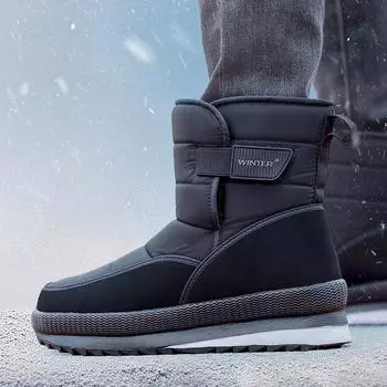 Мужские и женские зимние ботинки на платформе, зимняя хлопковая обувь 2024 года, новые утолщенные теплые ботильоны для пары, водонепроницаемые нескользящие повседневные ботинки Women 36