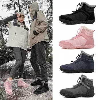 «Мужские и женские зимние хлопковые ботинки для снега — теплые, высокие, с бархатом, мягкая подошва, удобные для использования на открытом воздухе» 41 чёрный