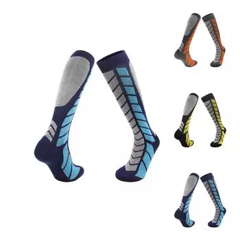 Мужские и женские зимние шерстяные лыжные носки длинные толстые теплые носки L оранжевый