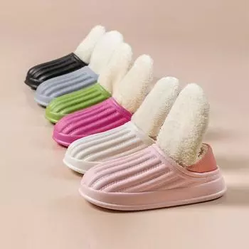 Мужские и женские зимние тапочки, непромокаемые домашние повседневные теплые плюшевые тапочки, модные хлопковые меховые тапочки, домашние тапочки для пар 36-37for 35-36
