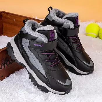 Мужские и женские зимние теплые полуботинки для ходьбы с плюшевой подкладкой 41 Women s чёрный/фиолетовый