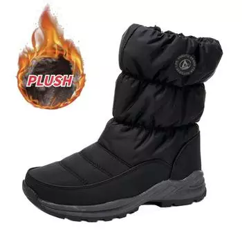 Мужские и женские зимние зимние ботинки, теплые меховые ботинки, зимние ботинки, водонепроницаемые зимние ботинки, зимняя мужская обувь 36 чёрный
