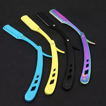 Мужские инструменты для бритья парикмахерские бритвы и лезвия для волос антикварный черный складной бритвенный нож унисекс для удаления волос (Без лезвия)