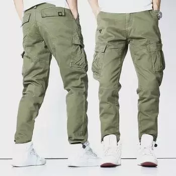 Мужские износостойкие рабочие брюки с несколькими карманами M чёрный