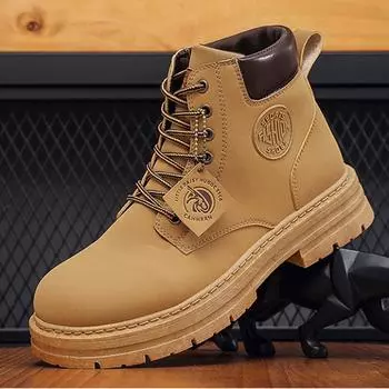 Мужские камуфляжные ботинки Martin Ankle Snow Boots для мужчин, тактические армейские ботинки, водонепроницаемые высокие ботинки, походная обувь в британском стиле 39 чёрный