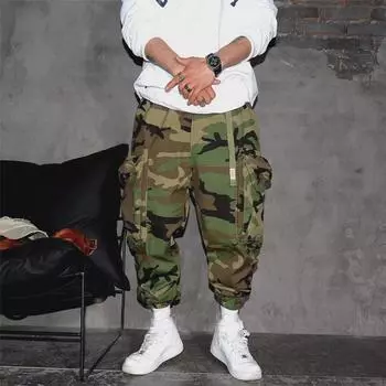 Мужские камуфляжные шаровары весна/осень 2023 года с повседневными манжетами M