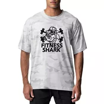 Мужские камуфляжные свободные летние футболки с круглым вырезом и принтом в виде букв, уличная одежда для бодибилдинга, большие размеры, спортивная сетка для спортзала, быстросохнущие мужские камуфляжные футболки для фитнеса M белый