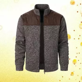 Мужские кардиганы, толстовки, модные куртки с воротником-стойкой, верхняя одежда, простые теплые уличные пальто, жаккардовые сплайсированные спортивные вещи Yasheng S темно-синий