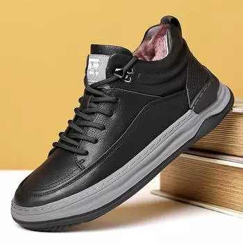Мужские классические ботильоны на шнуровке, универсальные, из натуральной кожи, стильные, 2024, горячая распродажа, мужские кроссовки, нескользящие, теплые, зимние ботинки 38