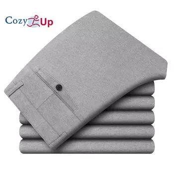 Мужские классические брюки прямого кроя Cosy Up с плоской передней частью, эластичные в 4 направлениях 29 чёрный