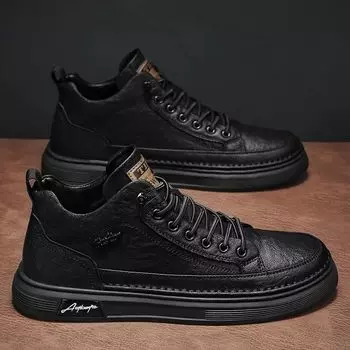 Мужские классические черные повседневные кожаные туфли для активного отдыха, универсальные нескользящие кроссовки, мужские удобные мокасины на шнуровке Zapatos De Hombre 39 коричневый