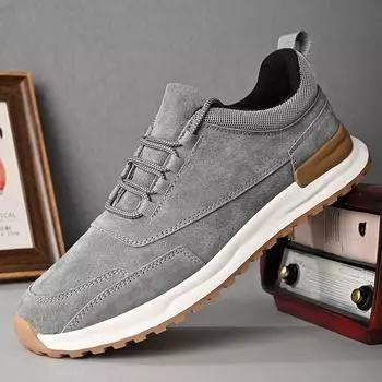 Мужские классические кожаные кроссовки 39 серый