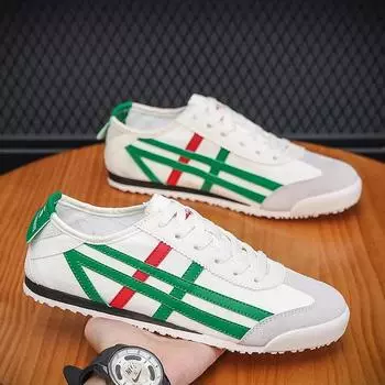 Мужские классические кроссовки для бега на шнуровке, спортивная обувь на плоской подошве, мягкая подошва, прогулочная обувь, дышащая парусиновая обувь, обувь Forrest Gump 39 зелёный