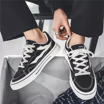 Мужские классические модные дышащие низкие кеды для скейтбординга, парусиновая обувь для студентов, повседневные удобные кроссовки для мальчиков и девочек на мягкой подошве 39 чёрный