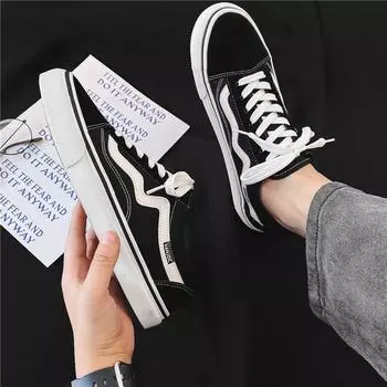 Мужские классические модные низкие кеды для скейтбординга, парусиновая обувь для студентов, трендовые удобные кроссовки на мягкой подошве для мальчиков и девочек 39 чёрный