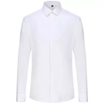Мужские классические однотонные классические рубашки с французскими манжетами и планкой спереди, деловые, стандартные, с длинными рукавами, для офисной работы, белые рубашки 37 белый