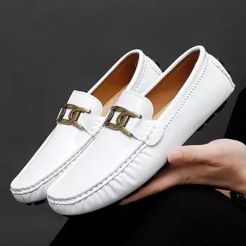 Мужские классические оксфорды больших размеров в деловом стиле на плоской подошве, повседневная кожаная обувь, лоферы для вождения, свадебные туфли, мокасины в итальянском стиле 35 белый