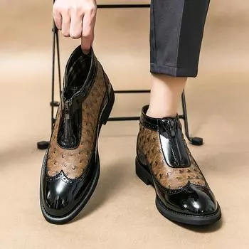 Мужские классические оксфорды в деловом стиле на плоской подошве, повседневная кожаная обувь, обувь для вождения, кожаная обувь в итальянском стиле 38 коричневый