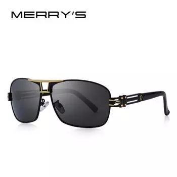 Мужские классические поляризационные прямоугольные солнцезащитные очки MERRY S, поляризационные алюминиевые солнцезащитные очки для вождения, S 8160