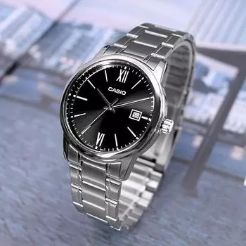 Мужские классические повседневные часы CASIO с металлическим корпусом и датой