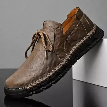 Мужские классические повседневные кожаные лоферы-пенни-лоферы 39 хаки