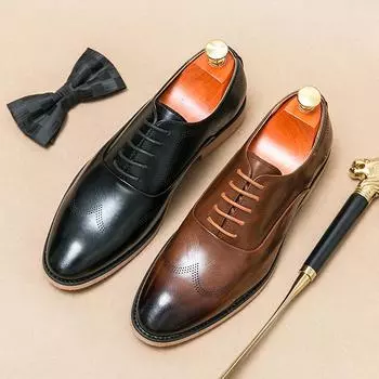 Мужские классические повседневные кожаные туфли на плоской подошве, лоферы в итальянском стиле 38 чёрный