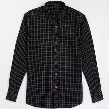 Мужские классические повседневные рубашки в клетку и полоску с длинными рукавами S