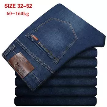 Мужские классические прямые мешковатые джинсы мужские повседневные толстые парни 160 кг джинсовые брюки большого размера комбинезоны для мужчин CN 36