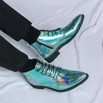 Мужские классические ретро-ботинки «Челси» Мужские британские модные тенденции Кожаные ботильоны Мужские повседневные короткие ботинки для уличной вечеринки Большие размеры 38 чёрный