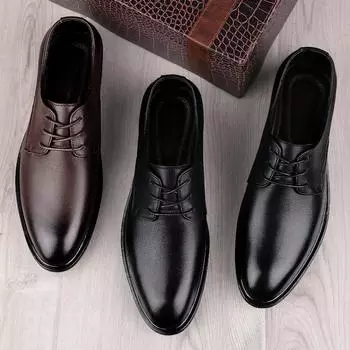 Мужские классические туфли-оксфорды, классические формальные туфли на шнуровке 39 чёрный