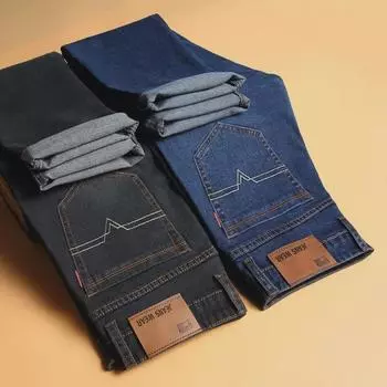 Мужские классические узкие эластичные джинсы: Универсальный, стильный и удобный 33 (26 inches) 75 kg