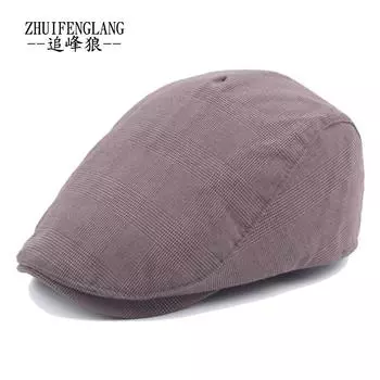 Мужские клетчатые береты, женские хлопковые кепки, шляпы-форварды, шляпы маляров, горячая распродажа Adjustable чёрный